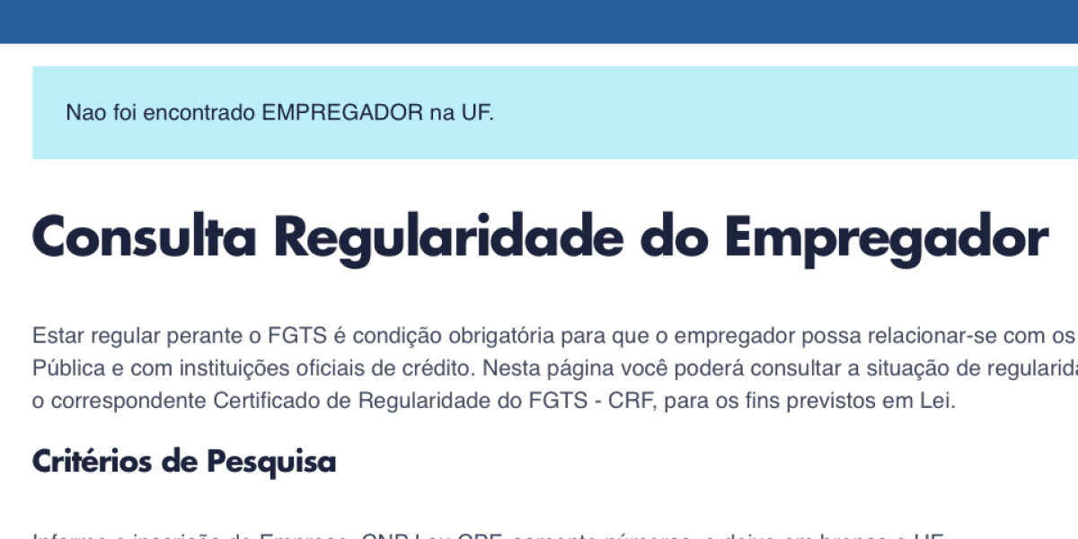 Nao foi encontrado EMPREGADOR na UF
